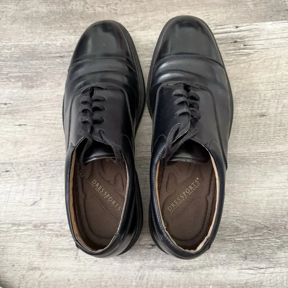 Rockport Dressports Oxfords Mens 10M Black Cap Toe Lace Up Comfort DMX Light